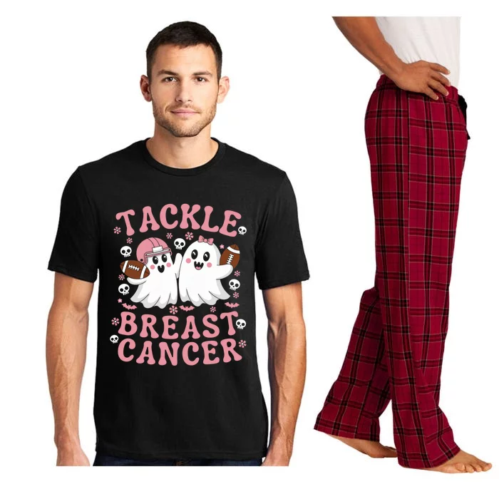 Tackle Breast Cancer Awareness Football Ghost Halloween Meaningful Gift Pajama Set