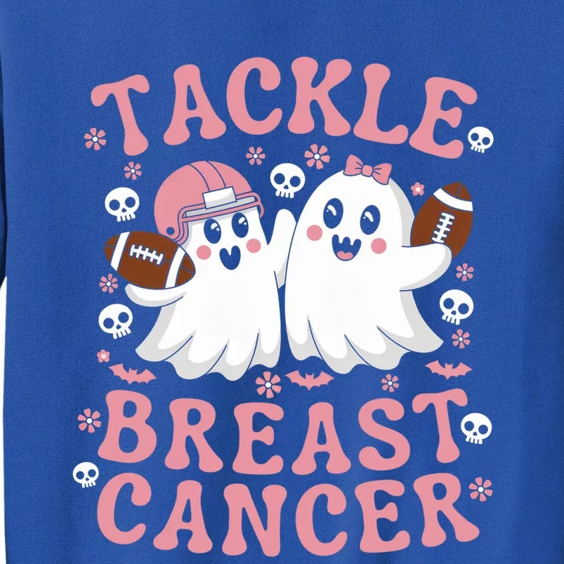 Tackle Breast Cancer Awareness Football Ghost Halloween Meaningful Gift Tall Sweatshirt