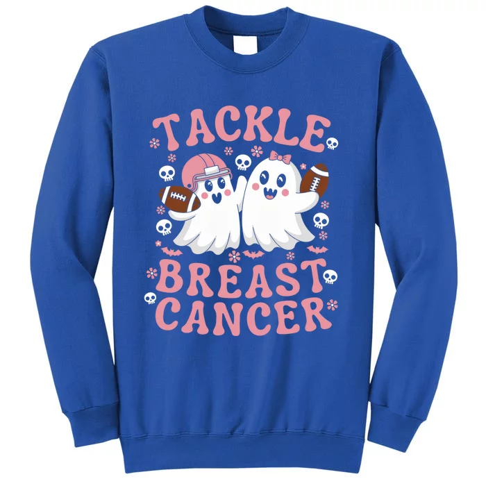 Tackle Breast Cancer Awareness Football Ghost Halloween Meaningful Gift Tall Sweatshirt