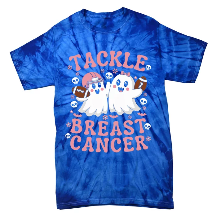 Tackle Breast Cancer Awareness Football Ghost Halloween Meaningful Gift Tie-Dye T-Shirt