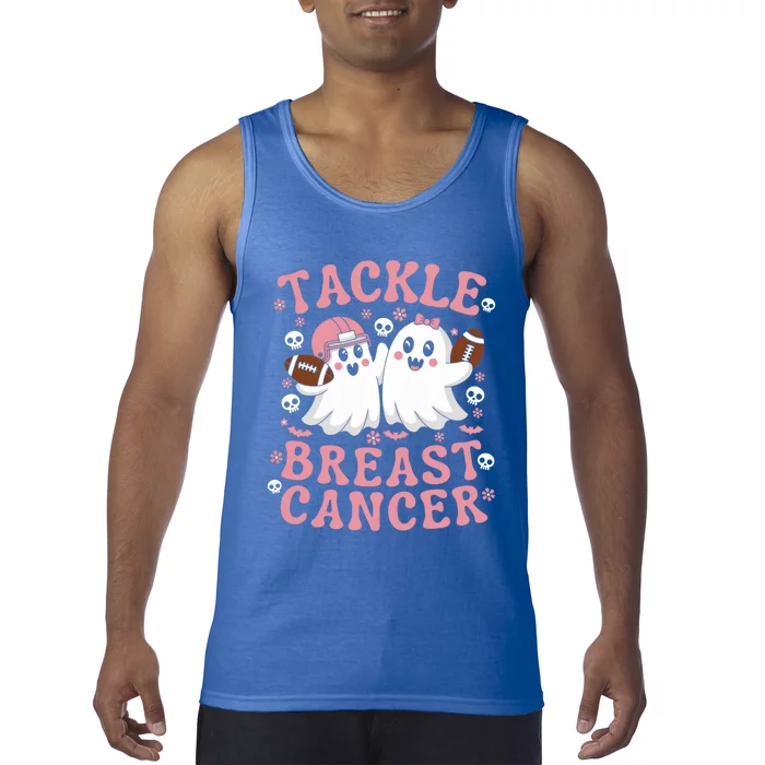 Tackle Breast Cancer Awareness Football Ghost Halloween Meaningful Gift Tank Top