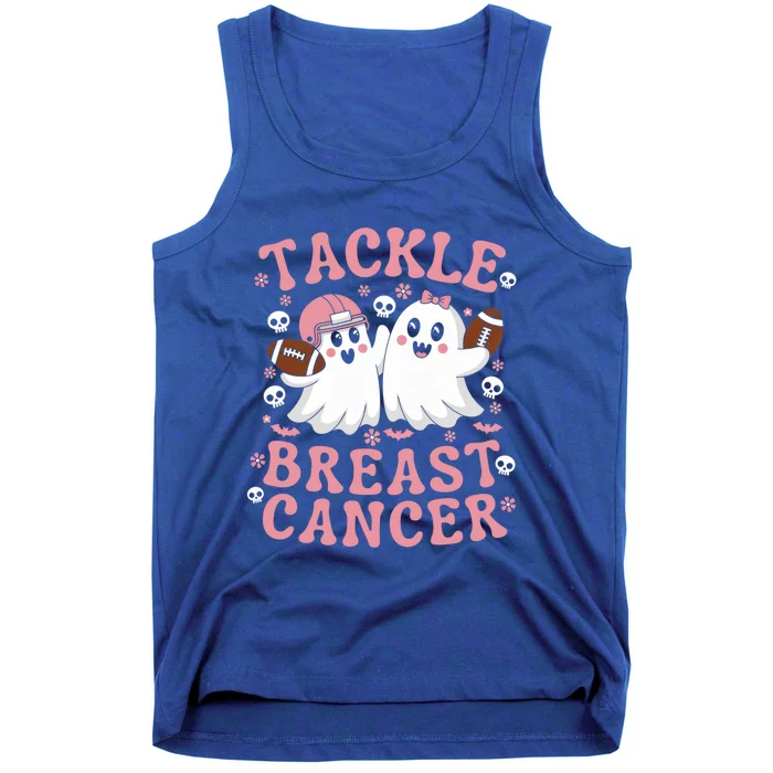 Tackle Breast Cancer Awareness Football Ghost Halloween Meaningful Gift Tank Top