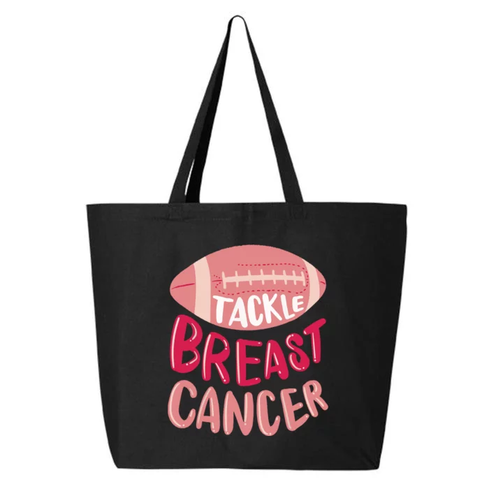 Tackle Breast Cancer Awareness Football Pink Ribbon 25L Jumbo Tote