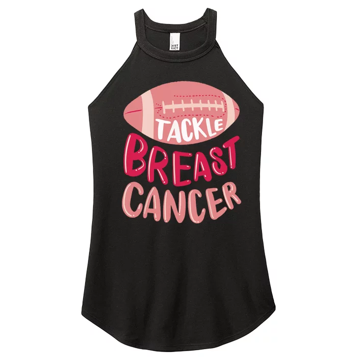 Tackle Breast Cancer Awareness Football Pink Ribbon Women’s Perfect Tri Rocker Tank