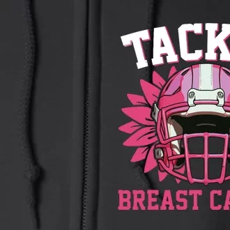 Tackle Breast Cancer Awareness Pink Ribbon Football Boy Kids Full Zip Hoodie