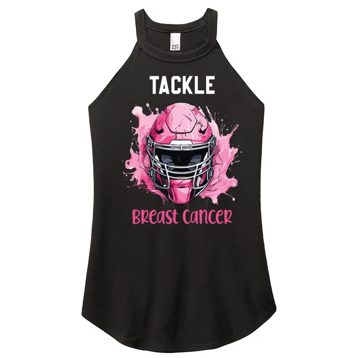 Tackle Breast Cancer Awareness Pink Ribbon Football Boy Kids Women’s Perfect Tri Rocker Tank