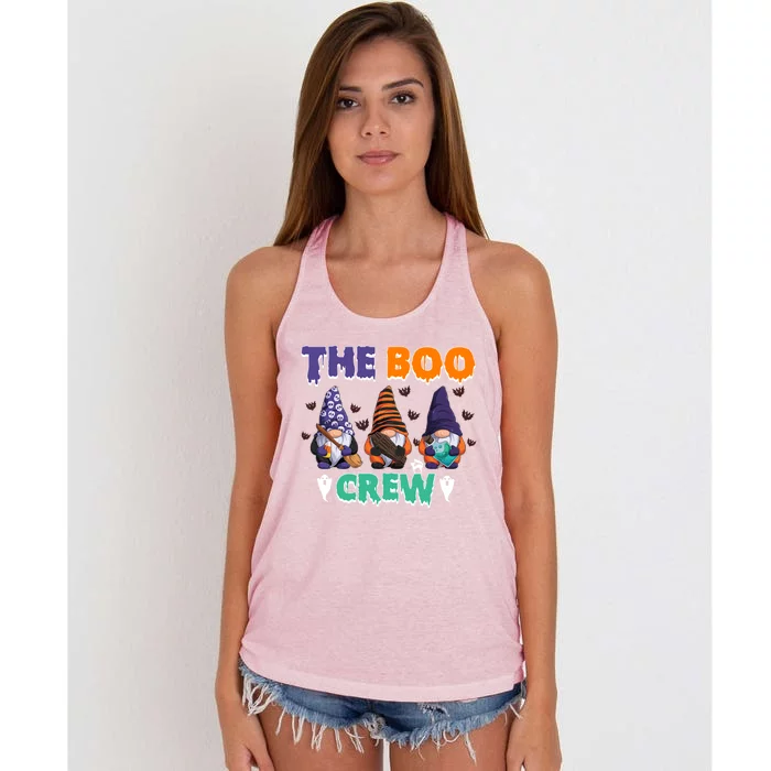 The Boo Crew Gnomes Gnome Halloween Pumpkin Gift Women's Knotted Racerback Tank