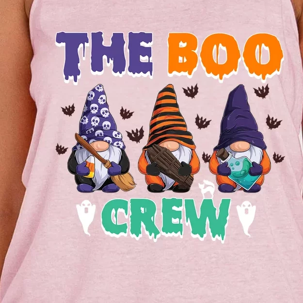 The Boo Crew Gnomes Gnome Halloween Pumpkin Gift Women's Knotted Racerback Tank