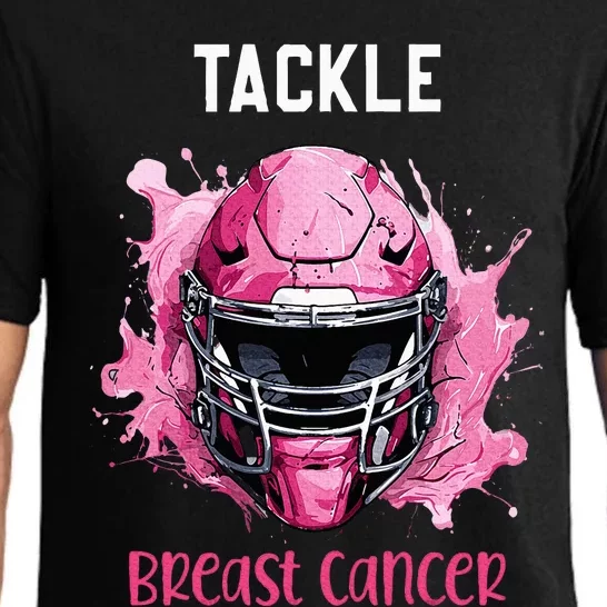 Tackle Breast Cancer Awareness Pink Ribbon Football Pajama Set