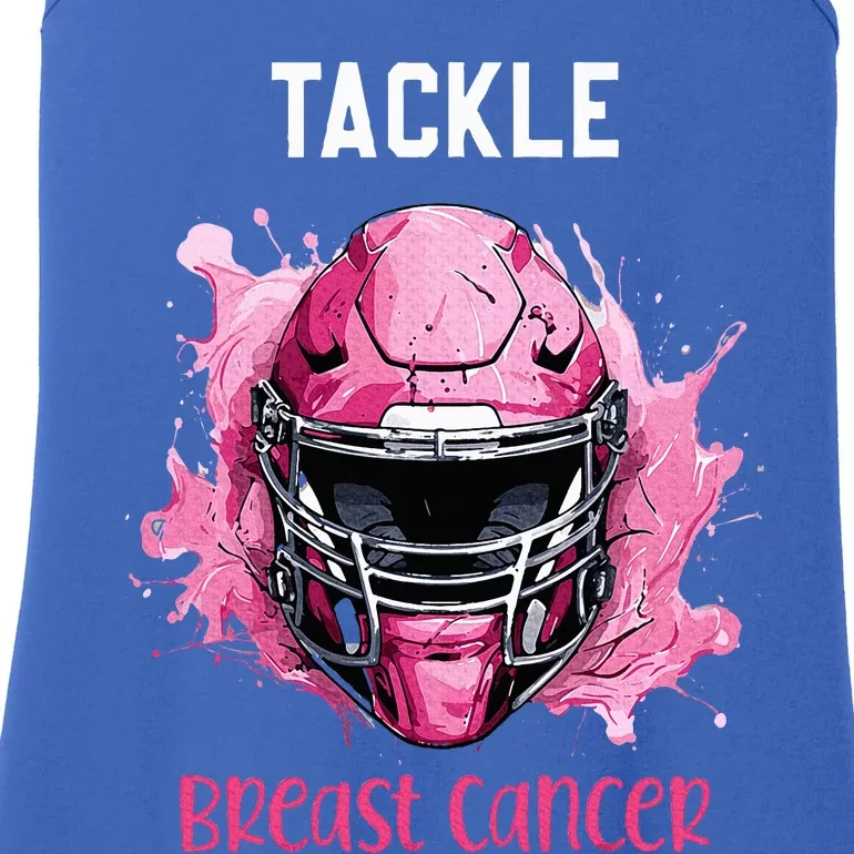 Tackle Breast Cancer Awareness Pink Ribbon Football Ladies Essential Tank