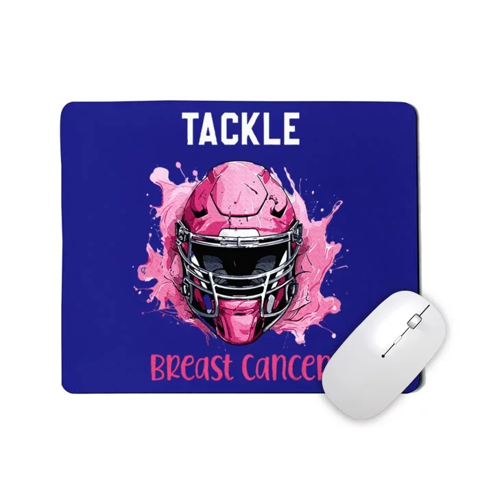 Tackle Breast Cancer Awareness Pink Ribbon Football Mousepad