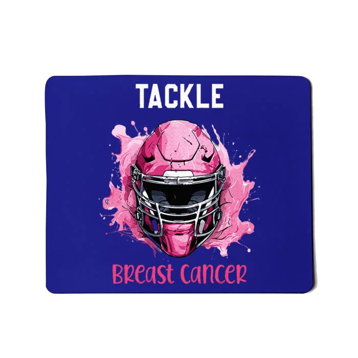 Tackle Breast Cancer Awareness Pink Ribbon Football Mousepad