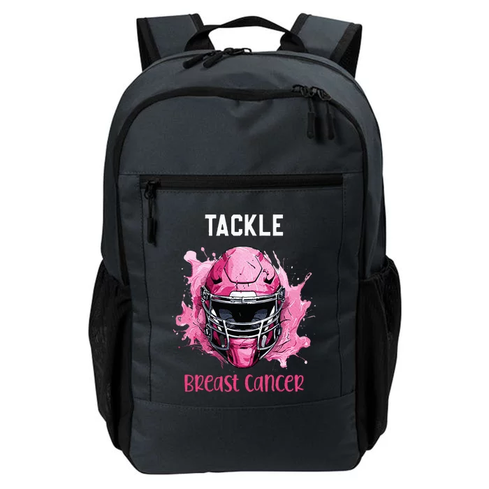 Tackle Breast Cancer Awareness Pink Ribbon Football Daily Commute Backpack