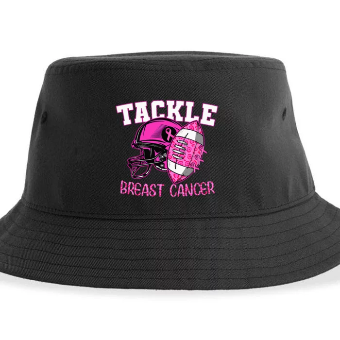 Tackle Breast Cancer Awareness American Football Sustainable Bucket Hat