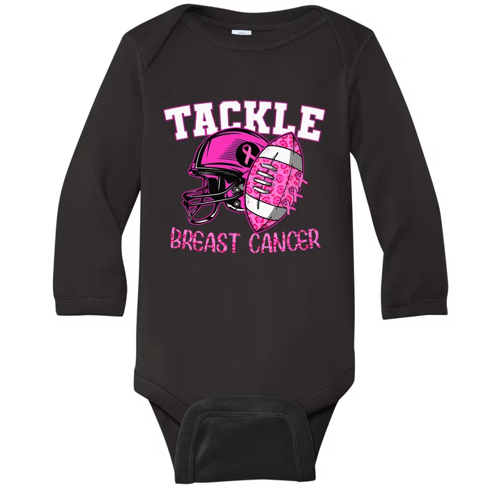 Tackle Breast Cancer Awareness American Football Baby Long Sleeve Bodysuit