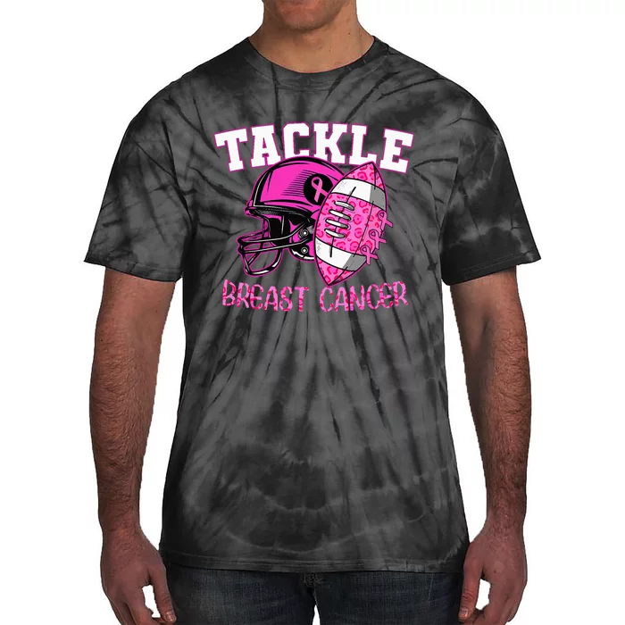 Tackle Breast Cancer Awareness American Football Tie-Dye T-Shirt