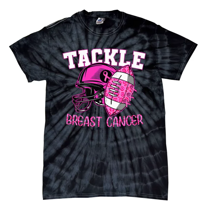 Tackle Breast Cancer Awareness American Football Tie-Dye T-Shirt