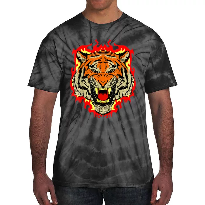 Tiger Big Cat Bengal Wildcat Predator Cool Animal Gift Idea Tie-Dye T-Shirt