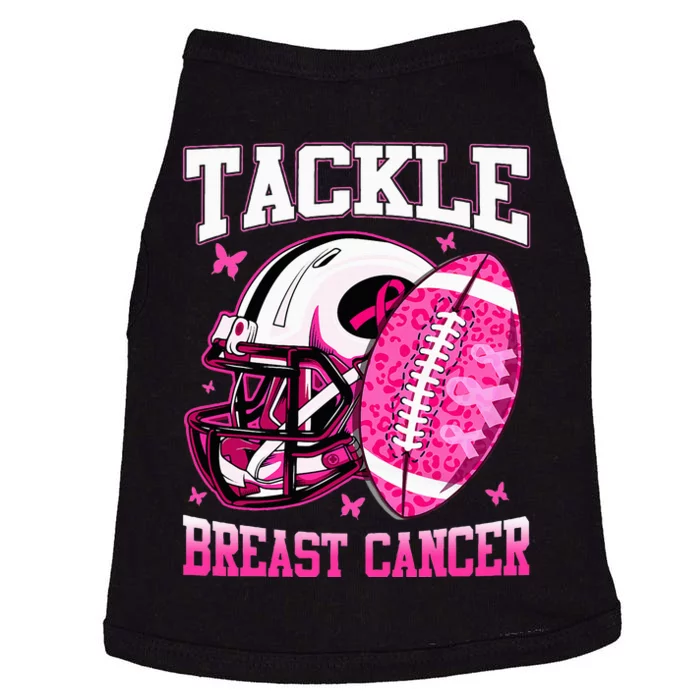 Tackle Breast Cancer Awareness Pink Ribbon Football Kids Doggie Tank