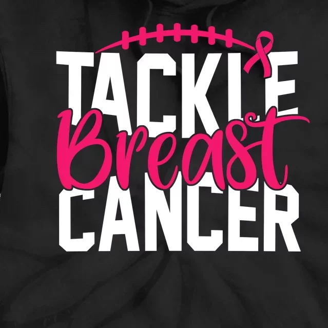 Tackle Breast Cancer Awareness Football Fan Tie Dye Hoodie