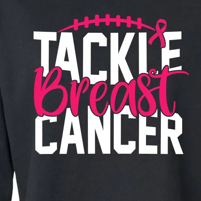 Tackle Breast Cancer Awareness Football Fan Cropped Pullover Crew