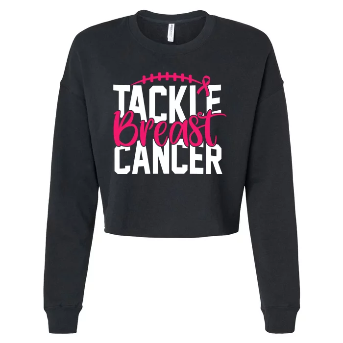 Tackle Breast Cancer Awareness Football Fan Cropped Pullover Crew