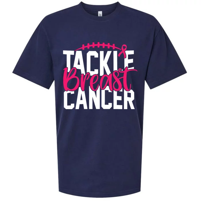 Tackle Breast Cancer Awareness Football Fan Sueded Cloud Jersey T-Shirt