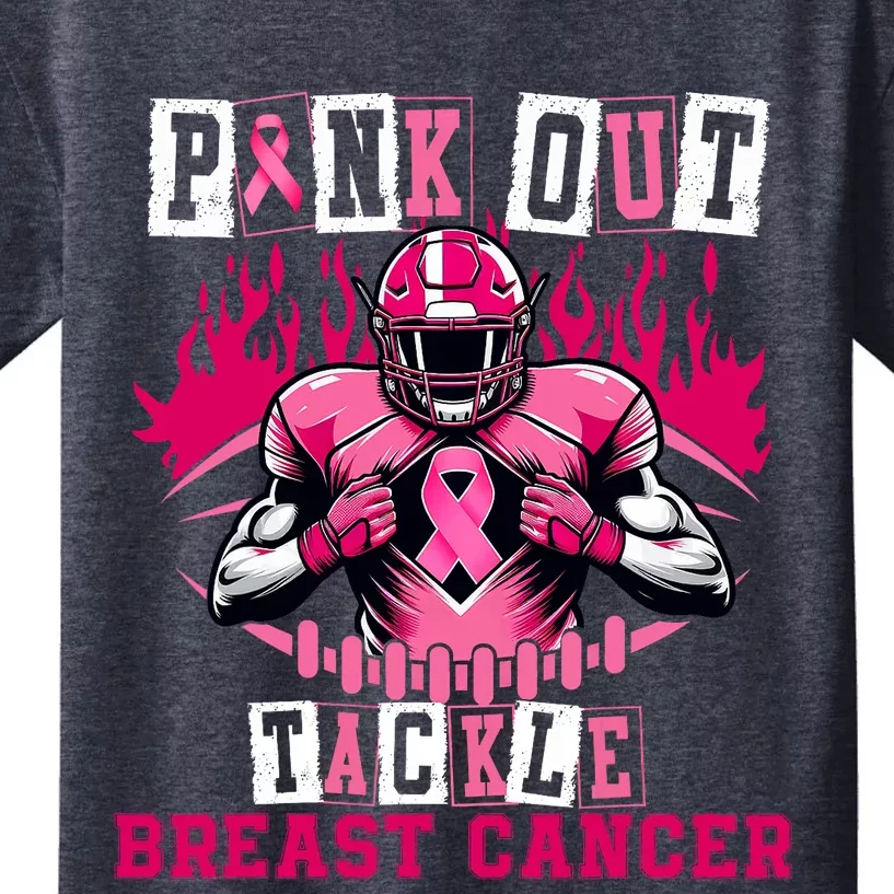 Tackle Breast Cancer Awareness Usa Football Mom Kids T-Shirt