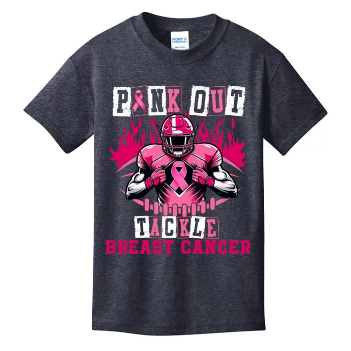 Tackle Breast Cancer Awareness Usa Football Mom Kids T-Shirt