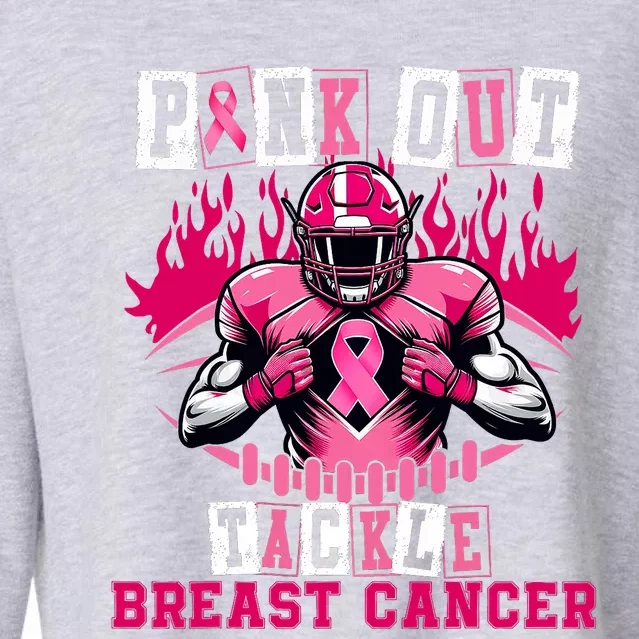 Tackle Breast Cancer Awareness Usa Football Mom Cropped Pullover Crew