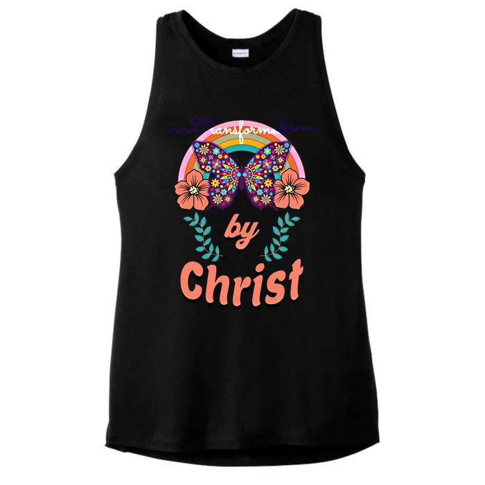 Transformed By Christ Funny Gift Ladies Tri-Blend Wicking Tank