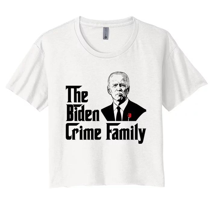 The Biden Crime Family Funny Anti Biden Liberals Democrats Women's Crop Top Tee