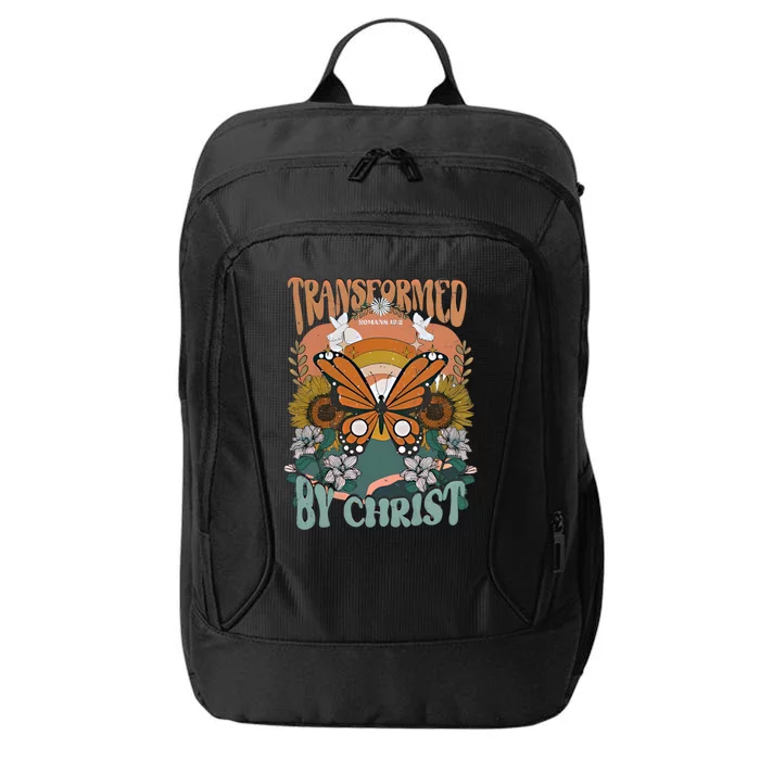 Transformed By Christ Retro Butterfly Ro 13:2 Christian Meaningful Gift City Backpack