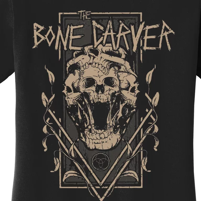 The Bone Carver Death God Skeleton Spicy Books Women's T-Shirt