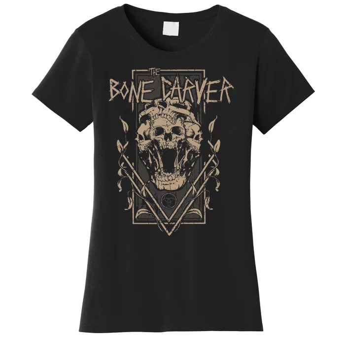 The Bone Carver Death God Skeleton Spicy Books Women's T-Shirt