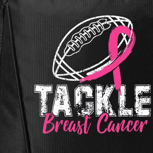 Tackle Breast Cancer Awareness Football Survivor Gift City Backpack