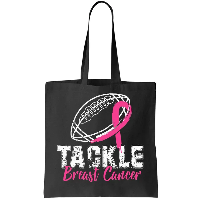 Tackle Breast Cancer Awareness Football Survivor Gift Tote Bag