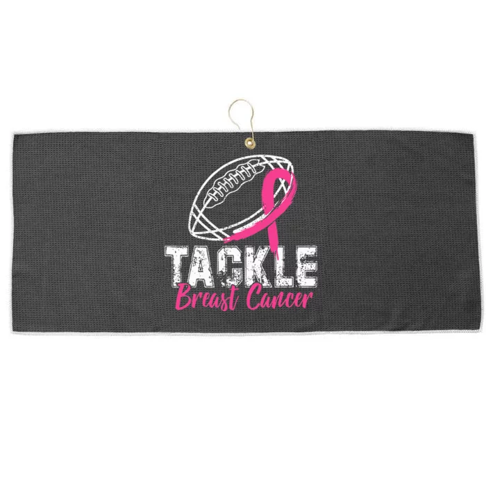 Tackle Breast Cancer Awareness Football Survivor Gift Large Microfiber Waffle Golf Towel