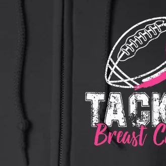 Tackle Breast Cancer Awareness Football Survivor Gift Full Zip Hoodie