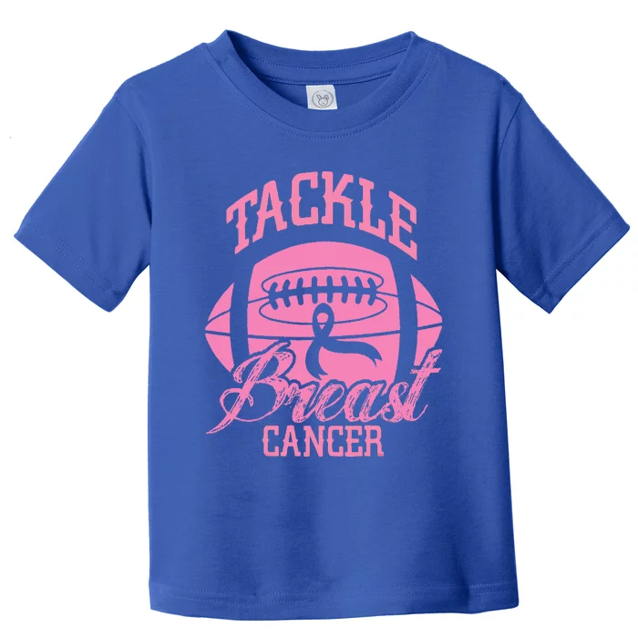 Tackle Breast Cancer Awareness Pink Ribbon Football Toddler T-Shirt