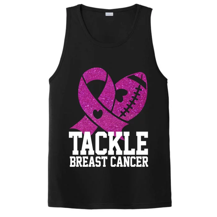 Tackle Breast Cancer Football Ribbon Performance Tank