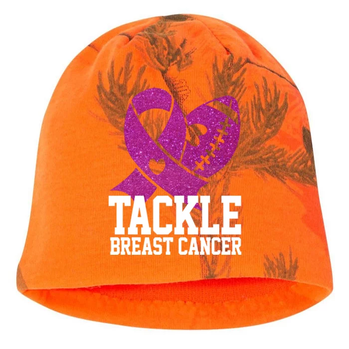 Tackle Breast Cancer Football Ribbon Kati - Camo Knit Beanie