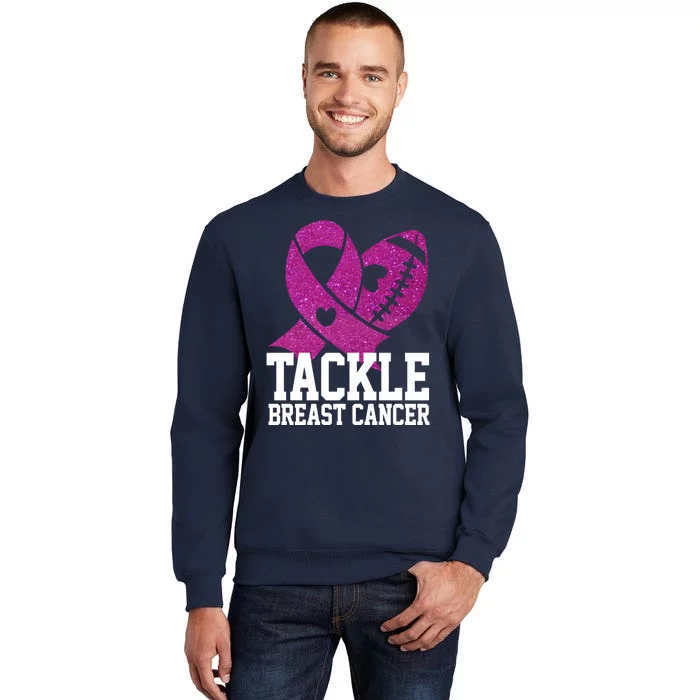 Tackle Breast Cancer Football Ribbon Tall Sweatshirt