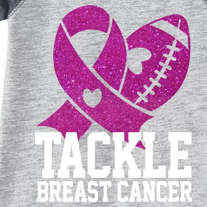 Tackle Breast Cancer Football Ribbon Infant Baby Jersey Bodysuit