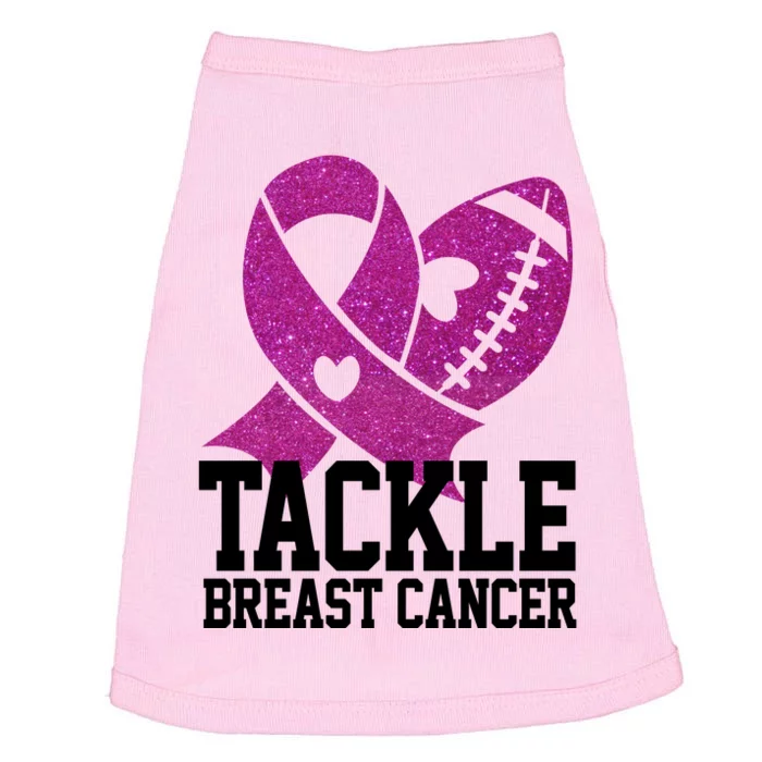 Tackle Breast Cancer Football Ribbon Doggie Tank