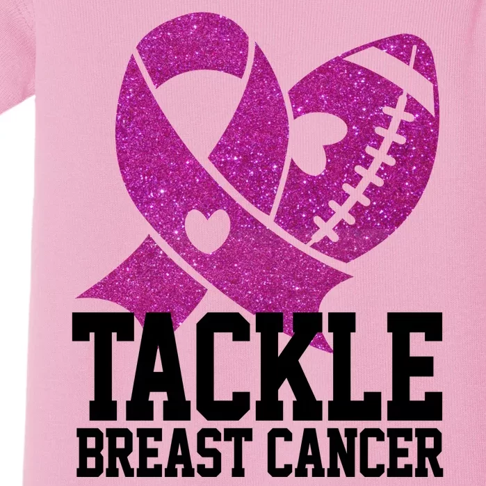 Tackle Breast Cancer Football Ribbon Baby Bodysuit