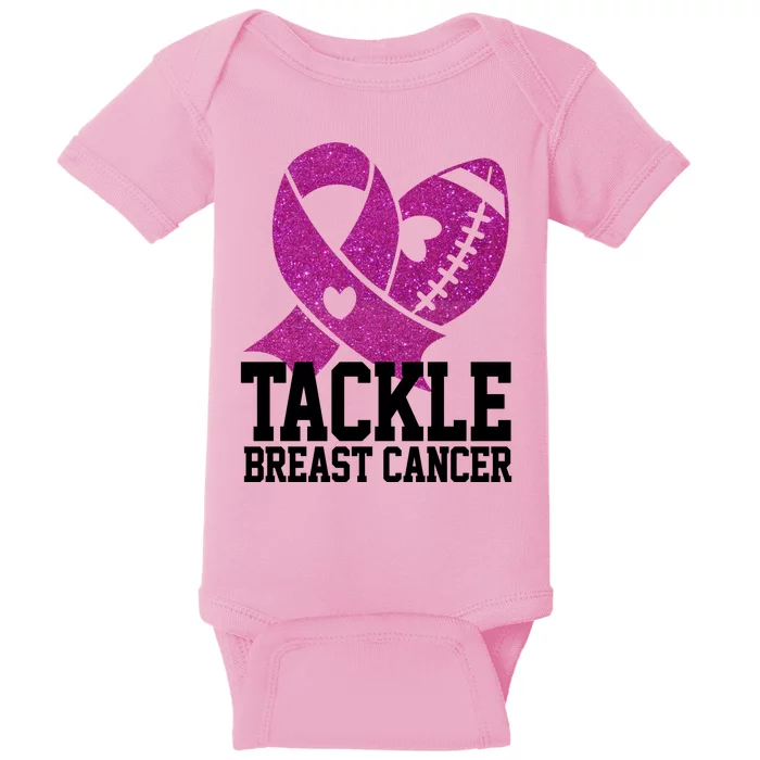 Tackle Breast Cancer Football Ribbon Baby Bodysuit