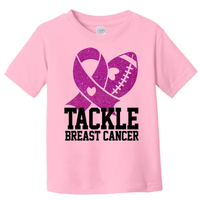 Tackle Breast Cancer Football Ribbon Toddler T-Shirt