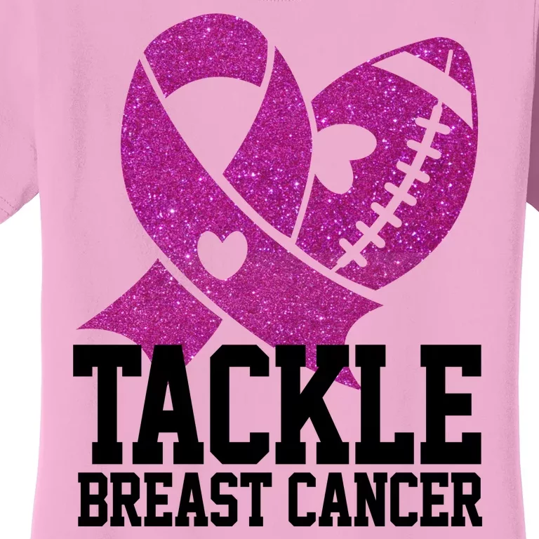 Tackle Breast Cancer Football Ribbon Women's T-Shirt