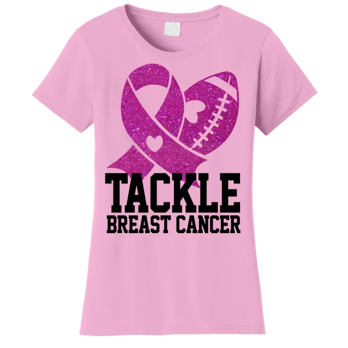 Tackle Breast Cancer Football Ribbon Women's T-Shirt